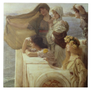 Alma-Tadema   At Aphrodite's Cradle, 1908 Tile