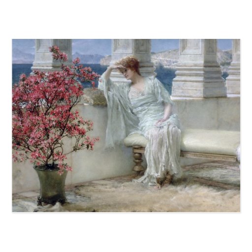 Image of Alma-Tadema | Her eyes are with her thoughts Postcard