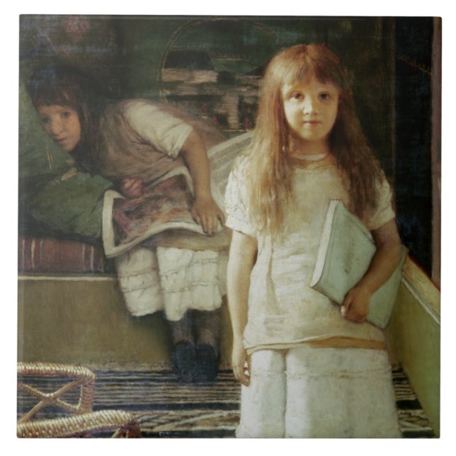 Alma-Tadema | This is our Corner, 1873 Tile (Front)