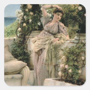 Alma-Tadema   'Thou Rose of All the Roses', 1885 Square Sticker