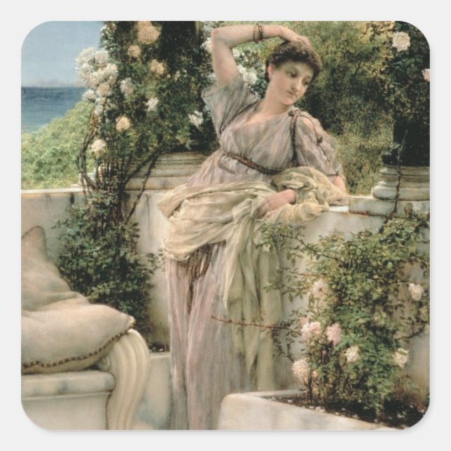 Alma-Tadema | 'Thou Rose of All the Roses', 1885 Square Sticker (Front)