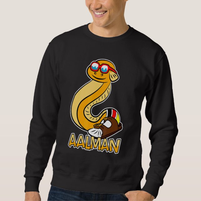 Alman Memes Eel Sandal Socks Typical German Sweatshirt (Front)