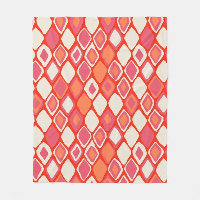Almas diamond ikat fire fleece blanket (Front)