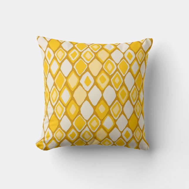 Almas diamond ikat gold cushion (Front)