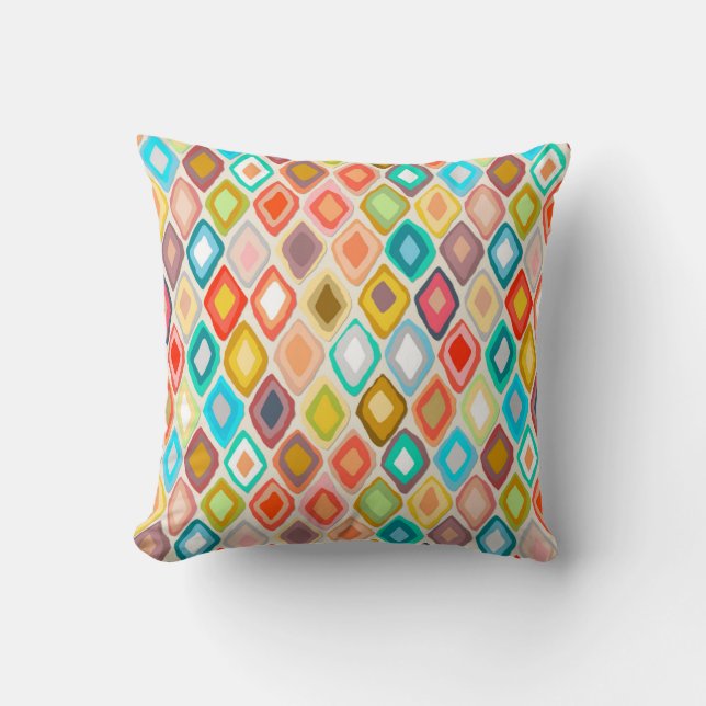 Almas diamond ikat light cushion (Front)