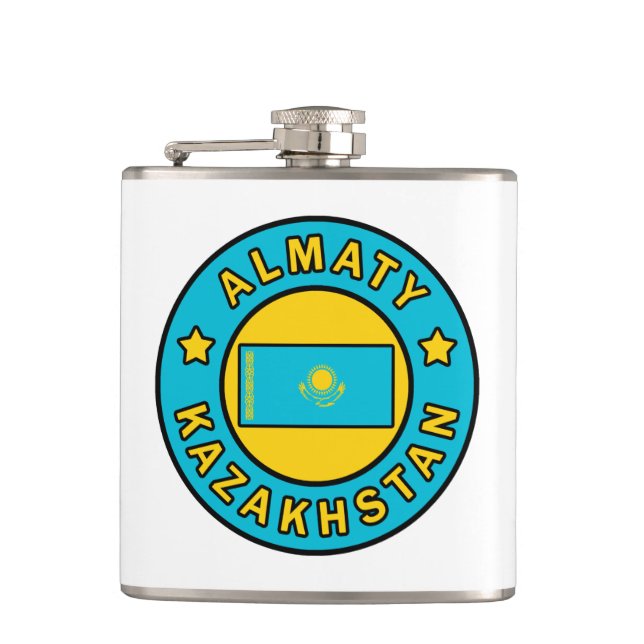 Almaty Kazakhstan Hip Flask (Front)