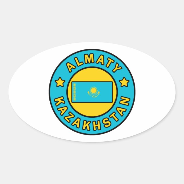 Almaty Kazakhstan Oval Sticker (Front)