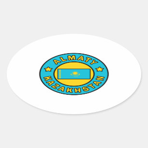 Almaty Kazakhstan Oval Sticker