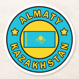 Almaty Kazakhstan Round Paper Coaster