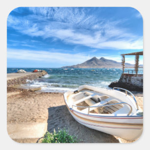 Almería, La Isleta Del Moro   Mar Mediterráneo Square Sticker