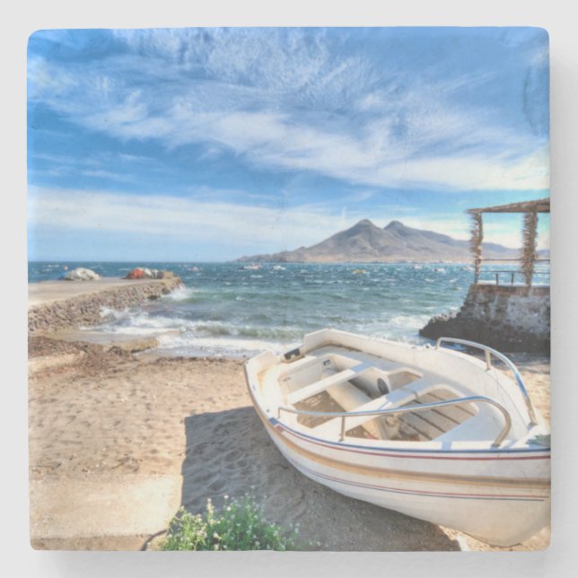 Almería, La Isleta Del Moro | Mar Mediterráneo Stone Coaster (Front)