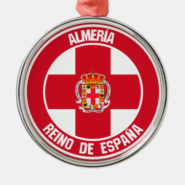 Almería Round Emblem Metal Tree Decoration (Front)