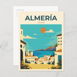 Almeria Spain Vintage Illustration Travel Postcard