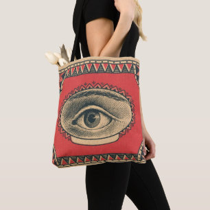 almighty eye of wisdom print tote bag
