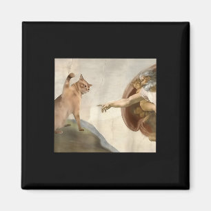 Almighty Slap Funny Cat God Creation Of Adam Meme  Magnet