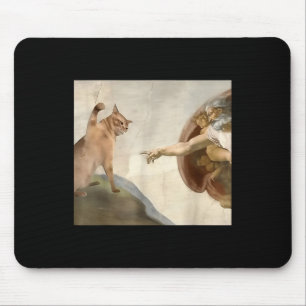 Almighty Slap Funny Cat God Creation Of Adam Meme  Mouse Mat
