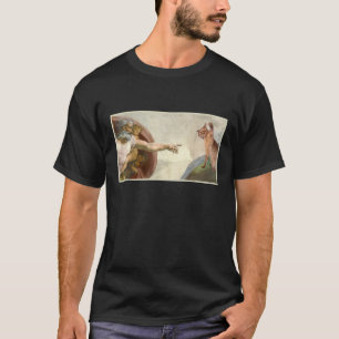 Almighty Slap Funny Cat God Creation of Adam Meme  T-Shirt
