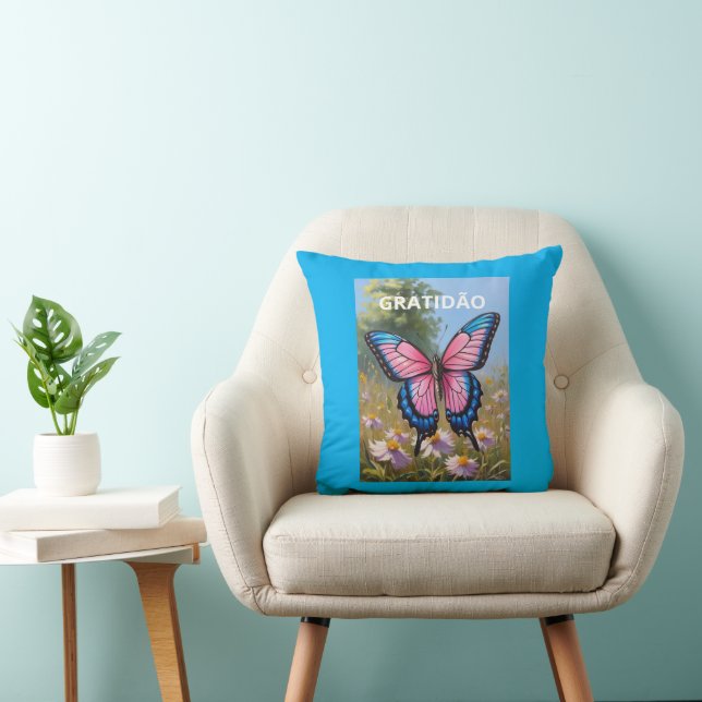 Almofada 40.6 cm x 40.6 cm Butterfly Cushion (Chair)