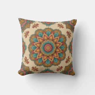 Almofada Colorful Mandala Floral Boho Art Cushion