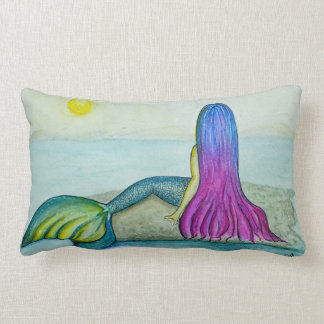 Almofada com ilustração sereia ao sol lumbar cushion