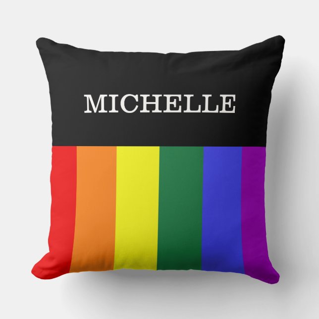 Almofada Great Custom Gay Rainbow Pride Cushion (Front)