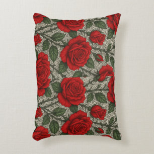 Almofada Red Roses on White Arts Decorative Cushion