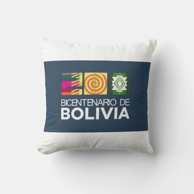 Almohada bicentenario de Bolivia Cushion (Front)
