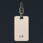 Almond And Black I Modern Monogram  Luggage Tag<br><div class="desc">This modern luggage tag design features a rich Almond background,  with your initials in bold black text for a look that is simple and stylish,  yet professional.</div>