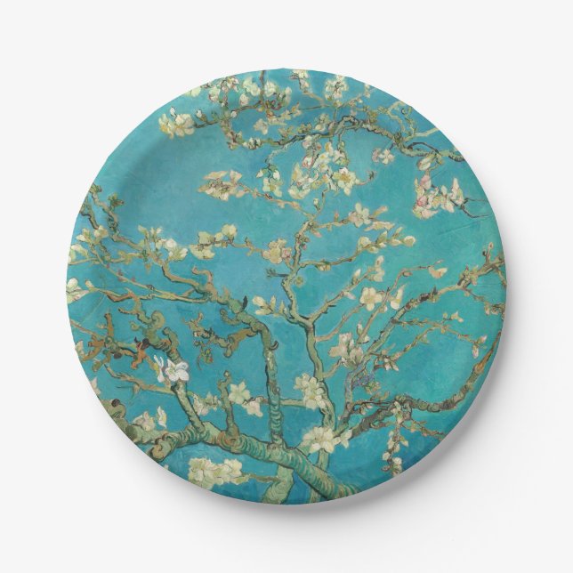 Almond Blossom, 1890 by Vincent van Gogh Paper Plate (Front)
