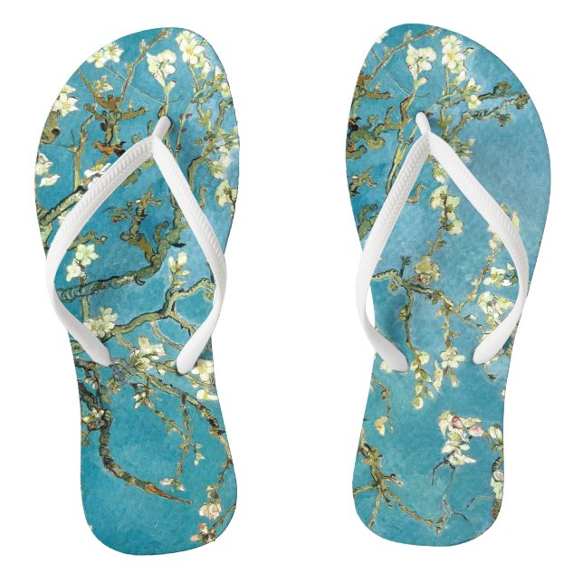 Almond blossom (1890) Vincent Van Gogh Floral art  Flip Flops (Footbed)