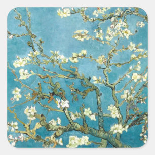 Almond blossom (1890) Vincent Van Gogh Floral art Square Sticker