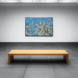 Almond Blossom and Blue Sky In Dotted Art Style Poster