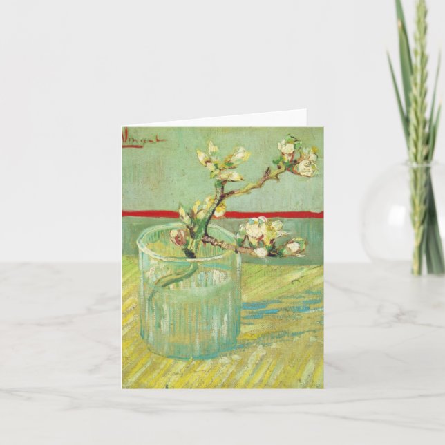 Almond Blossom Branches in Glass Van Gogh Fine Art Card (Front)