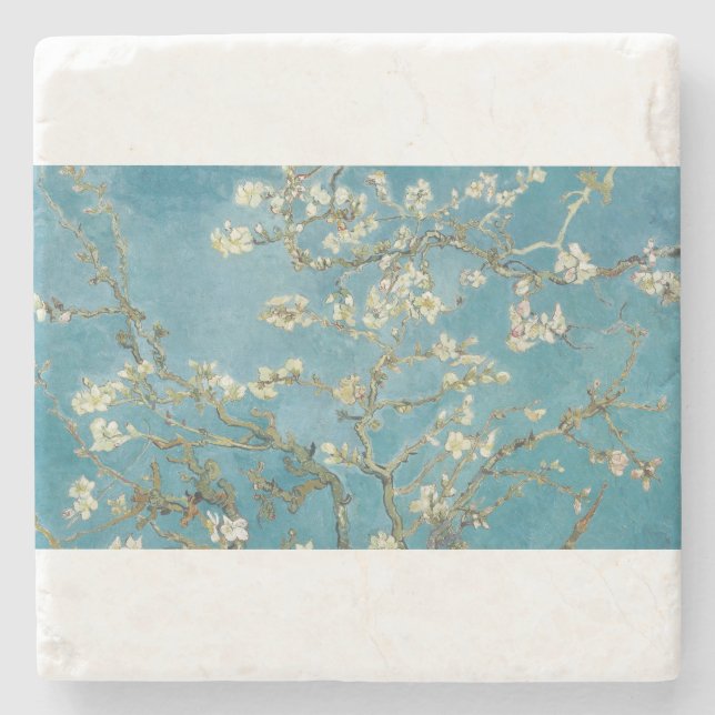 Almond Blossom by Vincent van Gogh Stone Coaster (Front)