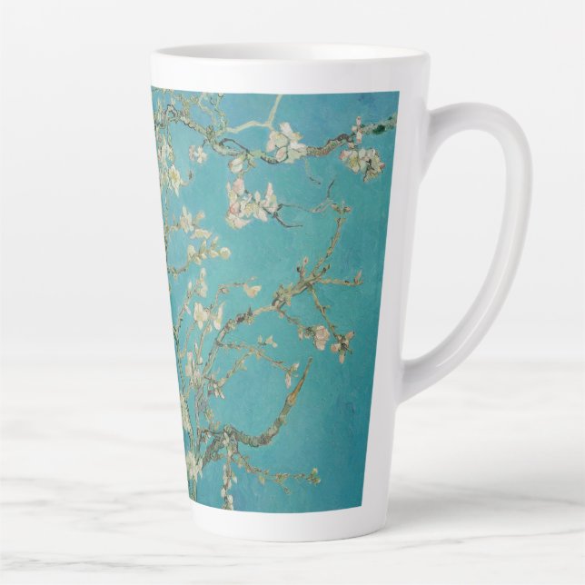Almond Blossom, Oil Painting, Vincent Van Gogh Latte Mug (Right)