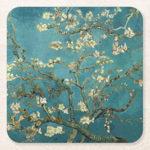 Almond Blossom Square Paper Coaster