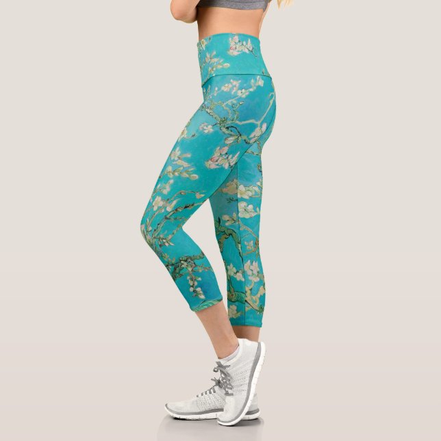Almond Blossom Van Gogh Capri Leggings (Left)