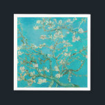 Almond Blossom Van Gogh Napkin<br><div class="desc">Vintage painting reprodution of Almond Blossom by Vincent van Gogh,  1890. It features the blossoming almond tree branches against the sky. Almond trees bloom early in the spring and symbolise the start of new life. Van Gogh made this painting as a gift for his newborn nephew.</div>