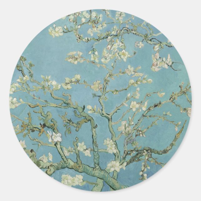 Almond Blossom: Vincent Van Gogh  Classic Round Sticker (Front)