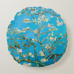 Almond Blossom Vincent van Gogh Round Cushion