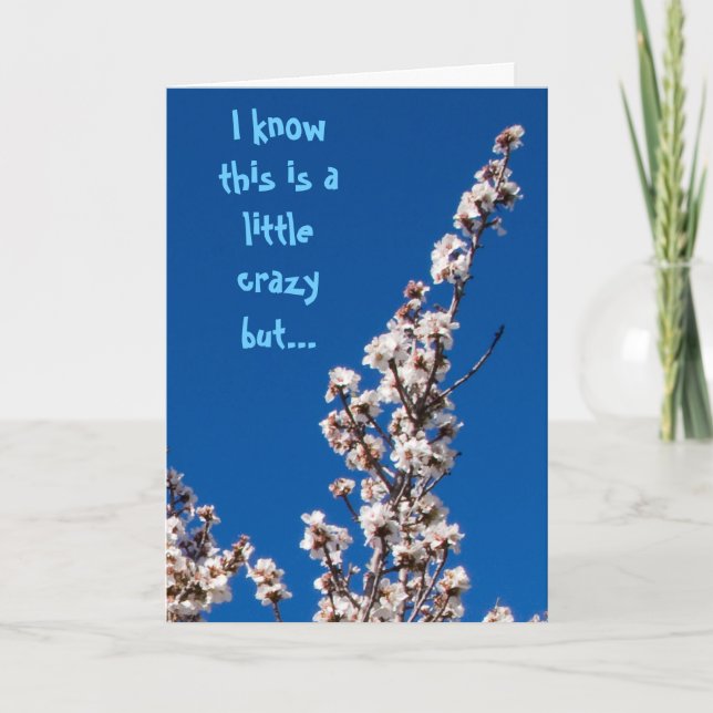 Almond Blossom Wacky Thanks Thank You Card (Front)