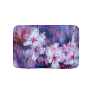 Almond Blossom Watercolor Bath Mat