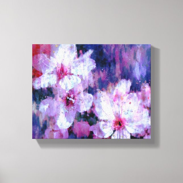 Almond Blossom Watercolor Canvas Print (Front)