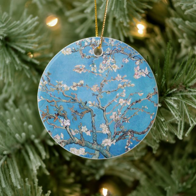 Almond Blossoms Blue Vincent van Gogh Art Painting Ceramic Tree Decoration (Tree)