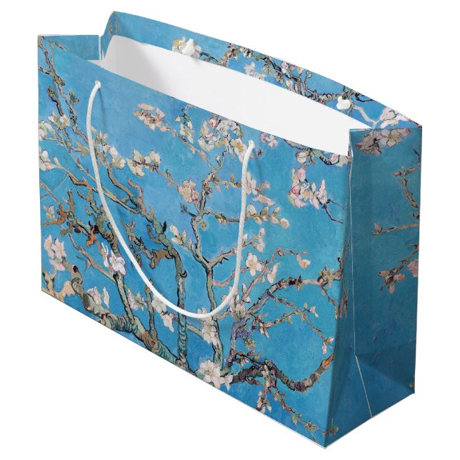 Almond Blossoms Blue Vincent van Gogh Art Painting Large Gift Bag (Back Angled)
