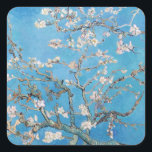 Almond Blossoms Blue Vincent van Gogh Art Painting Square Sticker<br><div class="desc">Vincent van Gogh (Dutch, 1853 - 1890) Almond Blossom, 1890, Oil on canvas Unframed: 73.3 cm x 92.4 cm Vincent van Gogh painted this still life of almond blossoms against a blue sky for his newborn nephew who was named after him. The almond tree is a symbol of this new...</div>