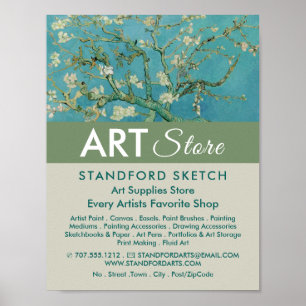 Almond Blossoms By Van Gogh, Art Supplies Store Poster