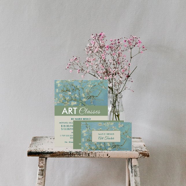 Almond Blossoms By Vincent Van Gogh, Art Teacher Business Card (Creator Uploaded)