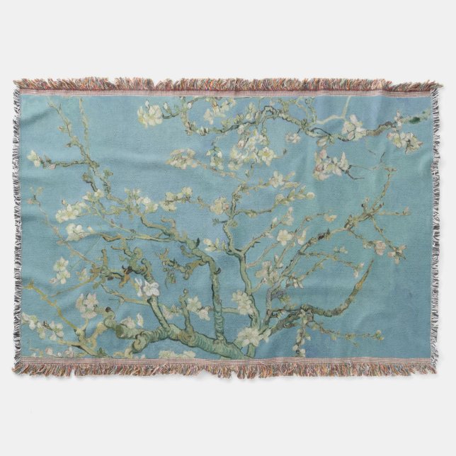 Almond Blossoms by Vincent Van Gogh Throw Blanket (Front)