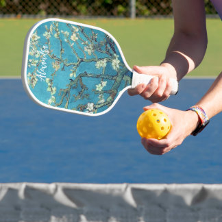 Almond Blossoms Custom Text Pickleball Paddle